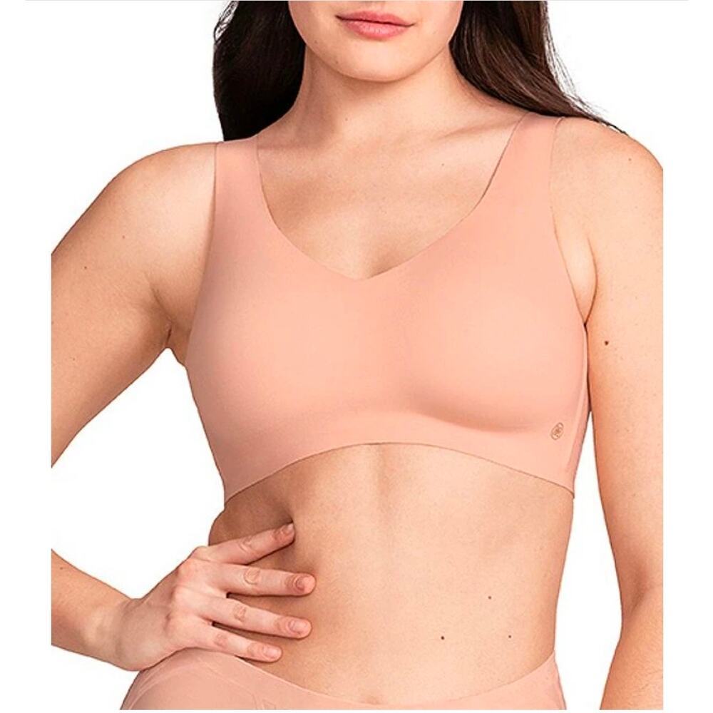 Honeylove v neck rose tan wireless bra sz 1X $64 WL224